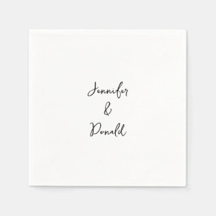 Calligraphy trendy classical script plain personal napkins