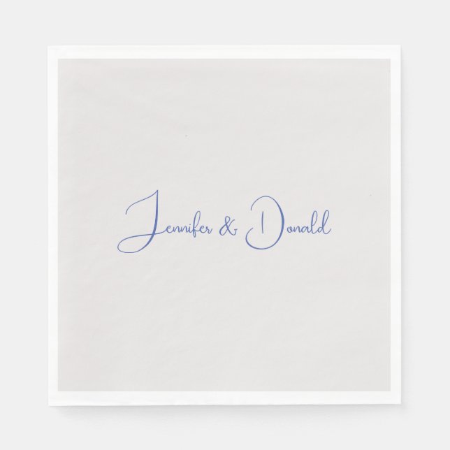 Calligraphy trendy classical script plain personal napkins (Front)