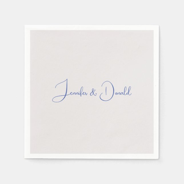 Calligraphy trendy classical script plain personal napkins (Front)