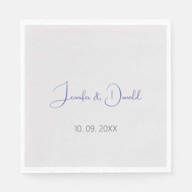 Calligraphy trendy classical script plain personal napkins (Front)
