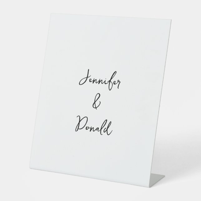 Calligraphy trendy classical script plain personal pedestal sign (Front)