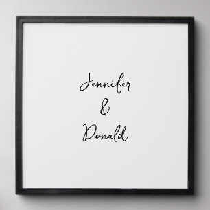 Calligraphy trendy classical script plain personal peel and stick photo tile