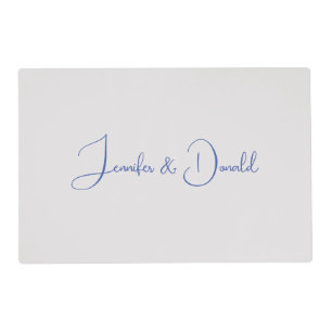 Calligraphy trendy classical script plain personal placemat