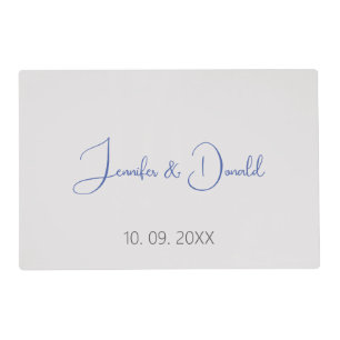 Calligraphy trendy classical script plain personal placemat