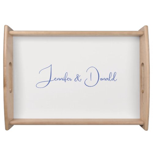 Calligraphy trendy classical script plain personal serving tray