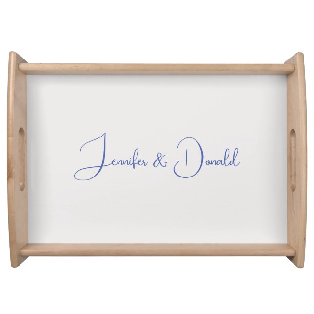 Calligraphy trendy classical script plain personal serving tray (Front)