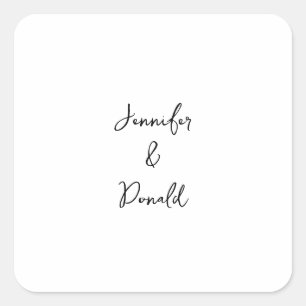 Calligraphy trendy classical script plain personal square sticker