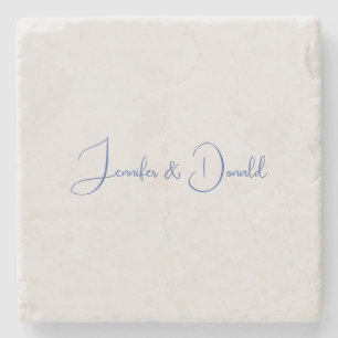 Calligraphy trendy classical script plain personal stone coaster
