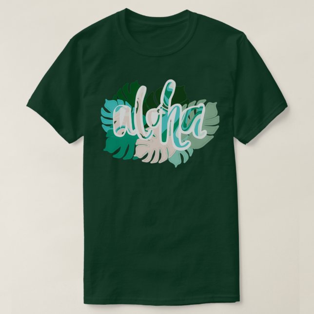 calligraphy tropical aloha T-Shirt (Design Front)