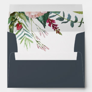 Calligraphy Tropical Floral Wedding Invitation Envelope