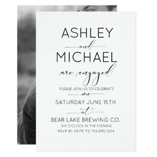 Calligraphy Typography Engagement Party Invitation