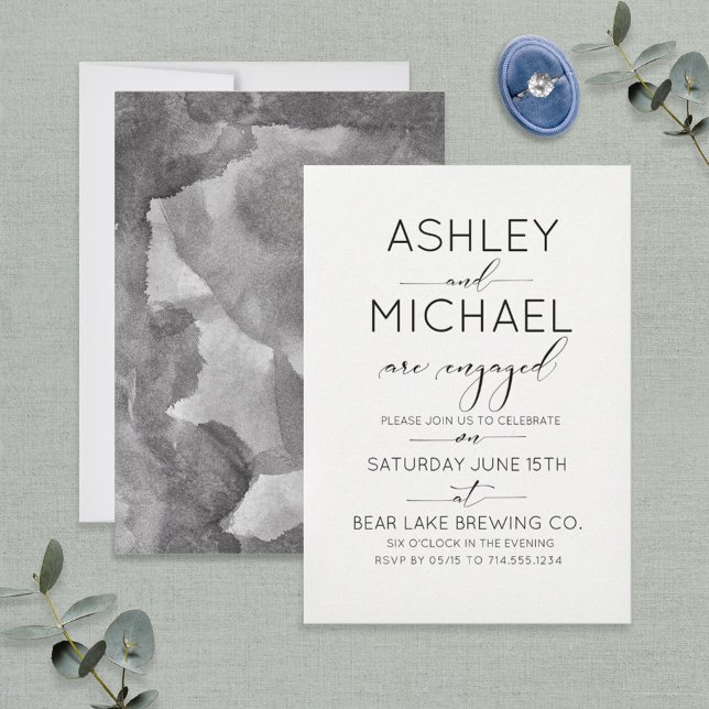 Calligraphy Typography Engagement Party Invitation (Creator Uploaded)