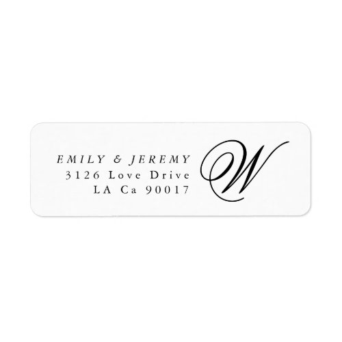 Calligraphy Typography Monogram Gold Deco Wedding Label