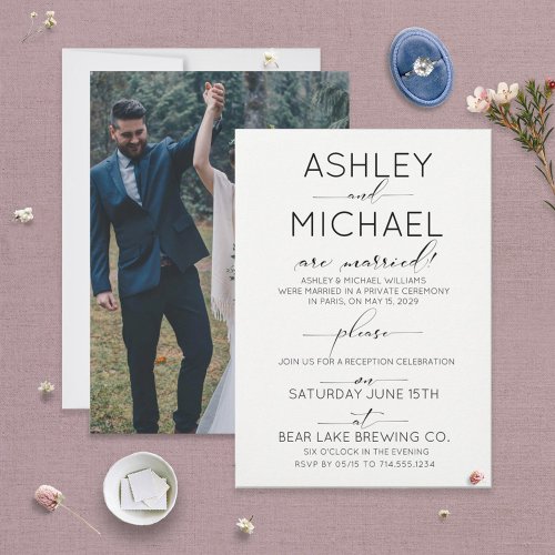 CALLIGRAPHY TYPOGRAPHY Reception Only Photo Invitation