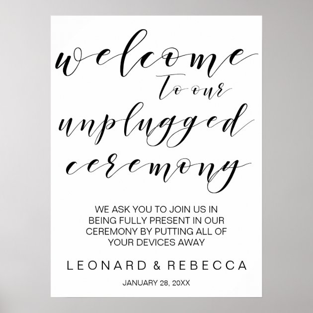 unplugged ceremony wording for officiant