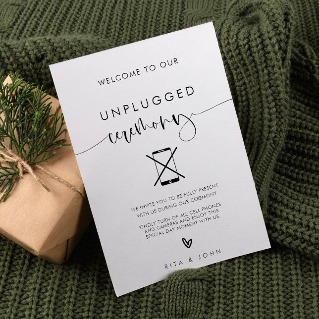 Calligraphy Unplugged Ceremony Wedding Sign (Creator Uploaded)