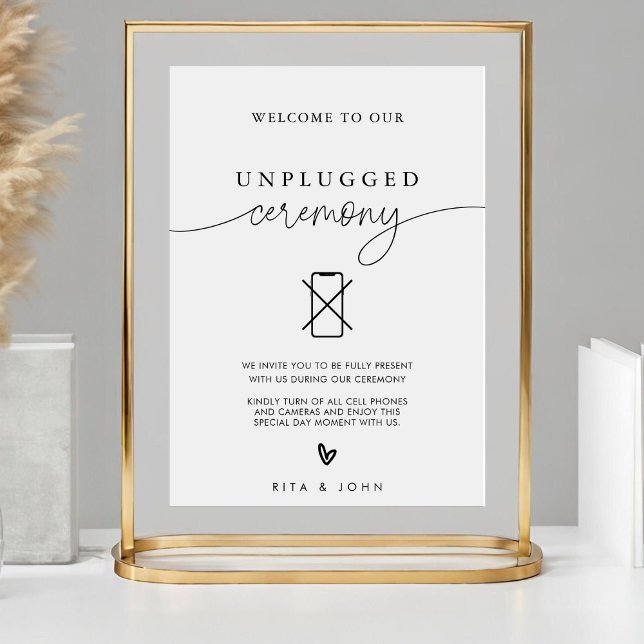 Calligraphy Unplugged Ceremony Wedding Sign (Creator Uploaded)