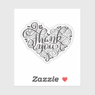 Calligraphy Vintage Phrase Thank You Sticker