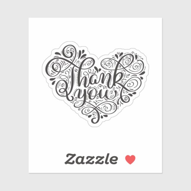 Calligraphy Vintage Phrase Thank You Sticker (Sheet)