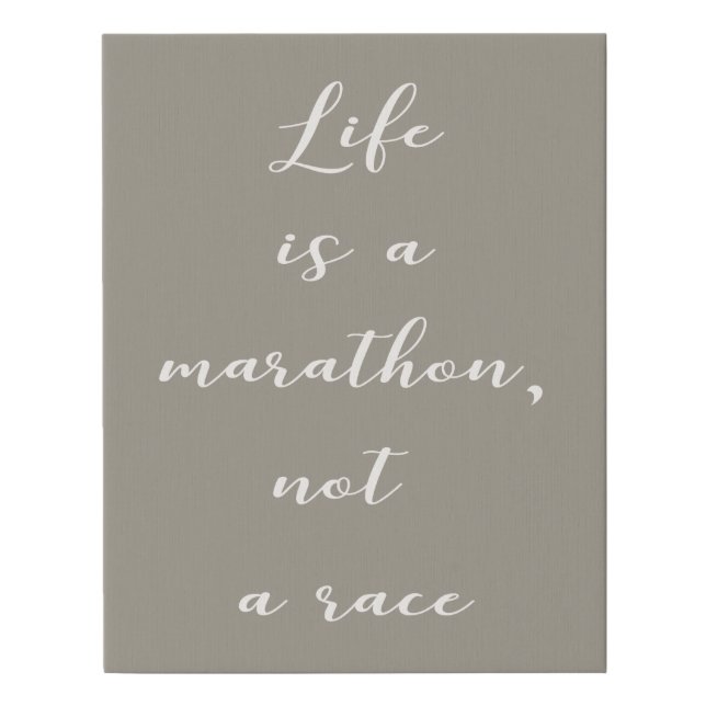 Calligraphy Wall Art - "Life is a marathon" (Dark) (Front)