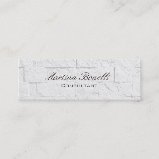 Calligraphy Wall Brick Skinny Clear Business Card (Front)