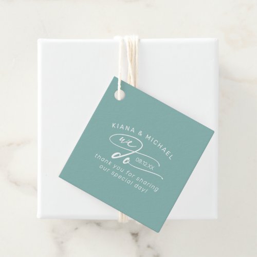 Calligraphy We Do Thank You Teal ID886 Favor Tags