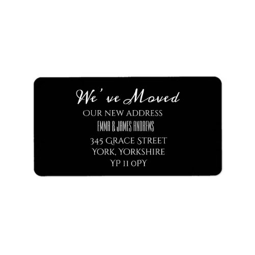 Calligraphy Weve Moved New Address Update Black Label
