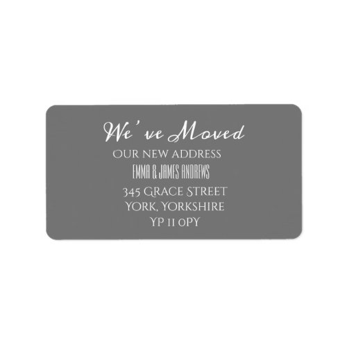 Calligraphy Weve Moved New Address Update Gray Label