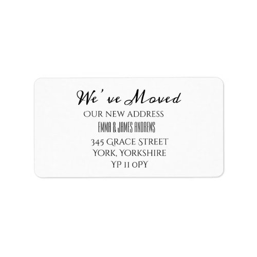 Calligraphy Weve Moved New Address Update Labels