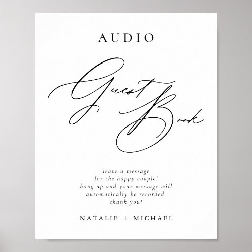 Calligraphy Wedding Audio Telephone Guestbook Sign