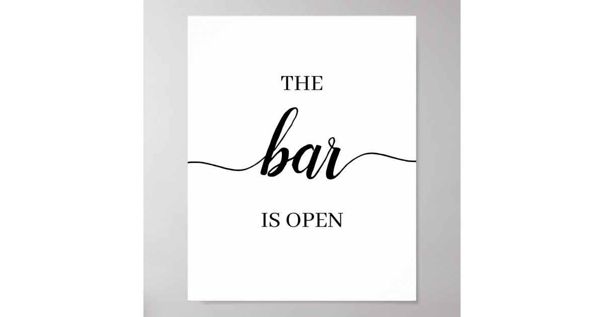 Calligraphy Wedding Bar Sign | Zazzle