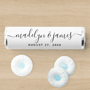 Calligraphy Wedding Black and White Breath Savers Savers® Mints