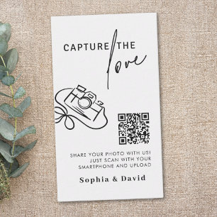 Calligraphy Wedding Capture The Love QR Code Enclosure Card
