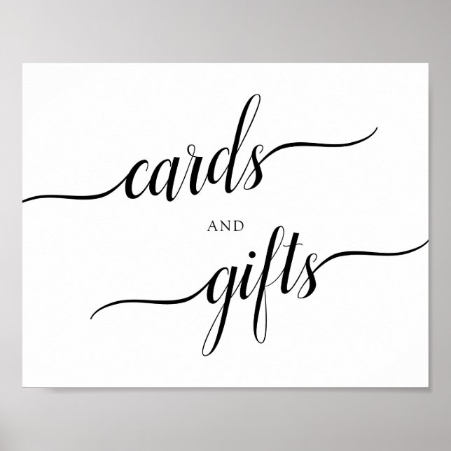 Calligraphy Wedding "Cards and Gifts" Sign (Front)
