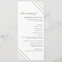 Calligraphy Wedding Ceremony Progam | Black