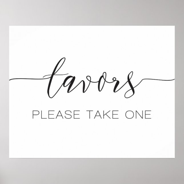 Calligraphy Wedding Favors Sign (Front)