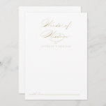 Calligraphy Wedding Gold Words of Wisdom  Advice Card<br><div class="desc">This calligraphy wedding gold words of wisdom advice card is perfect for a rustic wedding. The simple and stylish design features classic and fancy script typography in gold. These cards are perfect for a wedding, bridal shower, baby shower, graduation party & more. Personalize the cards with the names of the...</div>