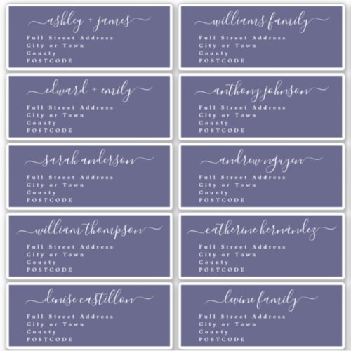 Calligraphy Wedding Guest Address Labels UK Layout