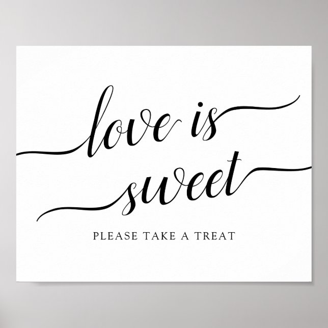 Calligraphy Wedding "Love is Sweet" Sign (Front)