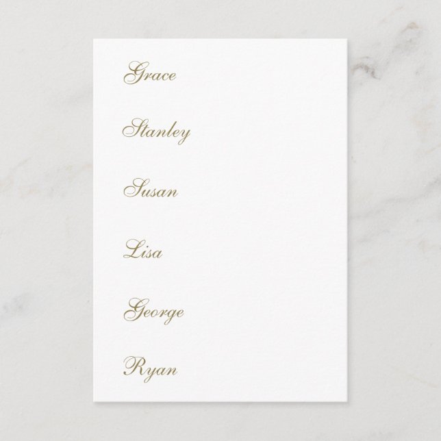 Calligraphy Wedding Name Tag Table Menu Cards (Front)