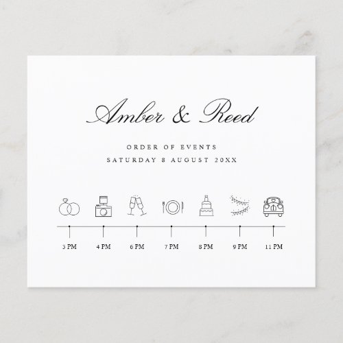 Calligraphy Wedding Order of Events Budget Sheet