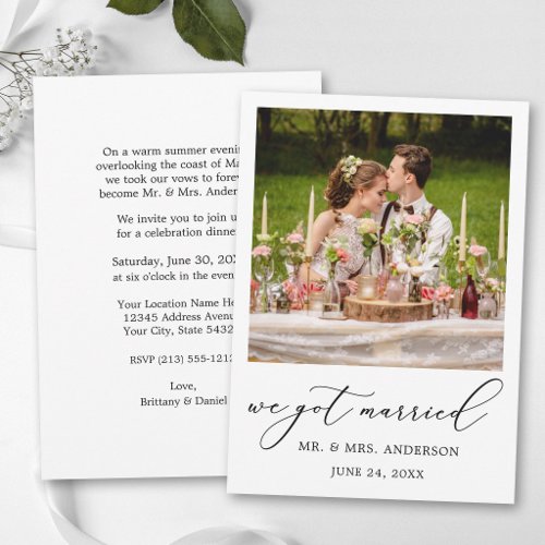 Calligraphy Wedding Photo After Party Announcement