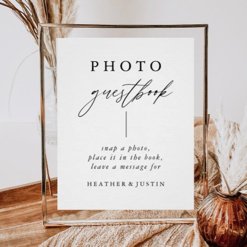 Calligraphy Wedding Photo Guestbook Sign Poster