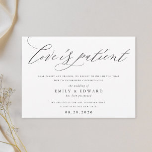 Calligraphy Wedding Postponement Announcement