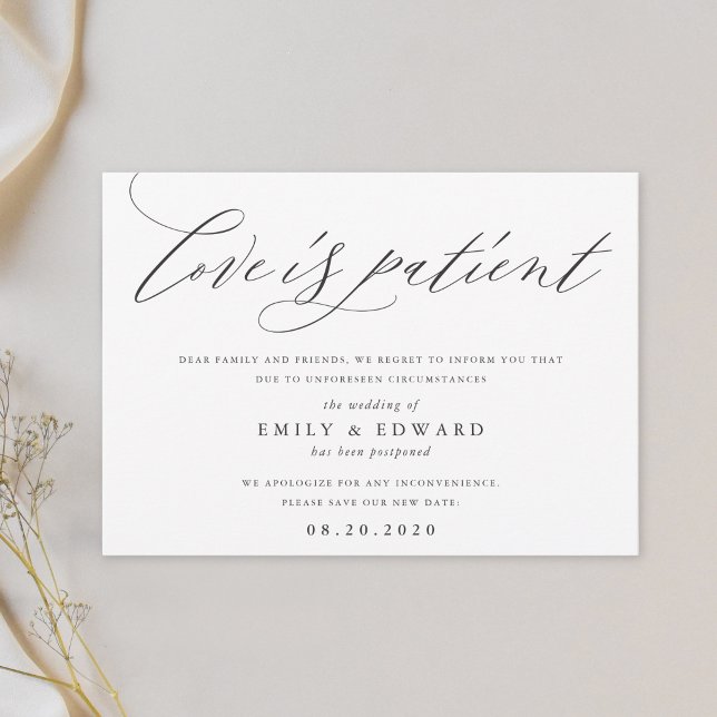 Calligraphy Wedding Postponement Announcement (Creator Uploaded)