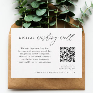 Calligraphy Wedding QR Code Digital Wishing Well Enclosure Card