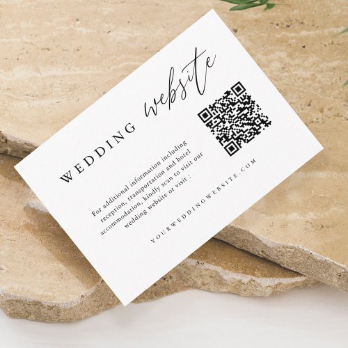 Calligraphy Wedding QR Code Wedding Website Enclosure Card