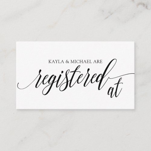 Calligraphy Wedding Registry Card Inserts _ Black