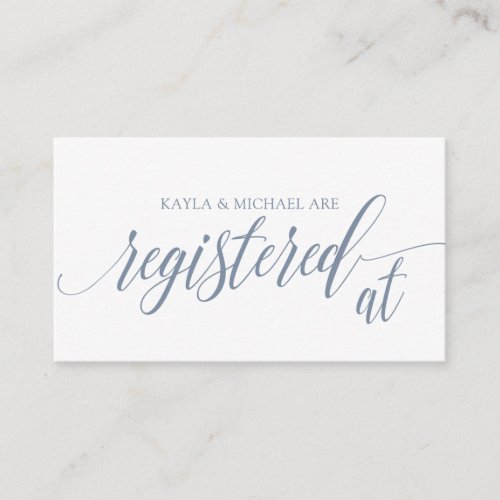 Calligraphy Wedding Registry Cards _ Dusty Blue