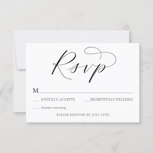 Calligraphy Wedding RSVP enclosure card